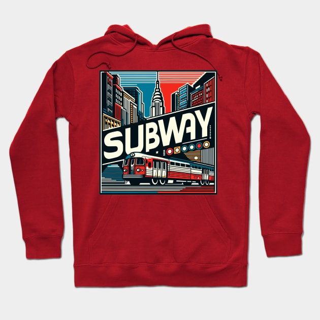 Nyc Subway Hoodie by Vehicles-Art